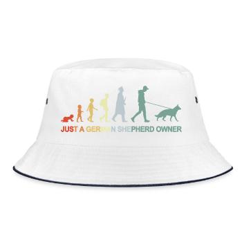 Evolution German Shepherd Owner - Bucket Hat - white/navy - Front