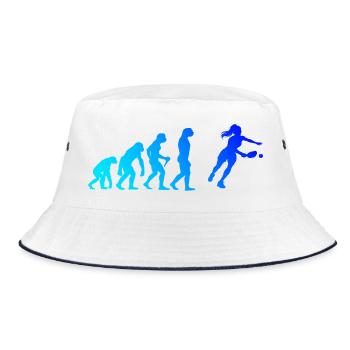Pickleball Community Motiv rund um Pickleballsport - Bucket Hat - Weiß/Navy - Vorne