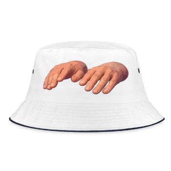 Hands in soft earth tones - Bucket Hat - white/navy - Front