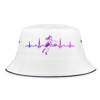 Pickleball Coach Geschenk für Pickleballspiel Fans - Bucket Hat - Weiß/Navy - Vorne
