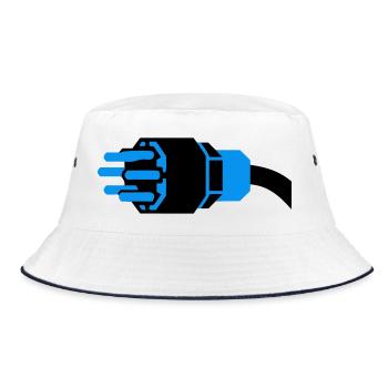 High Current Plug Electrician - Bucket Hat - white/navy - Front