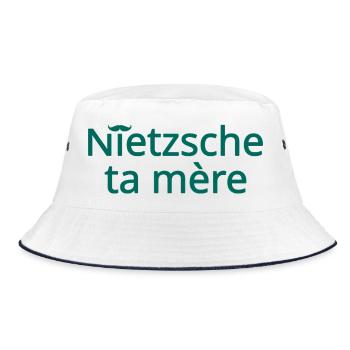 Nietzsche ta mère Vert - Bob - blanc/marine - Devant