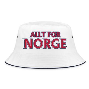 Norwegens Retro-Emblem - Bucket Hat - Weiß/Navy - Vorne