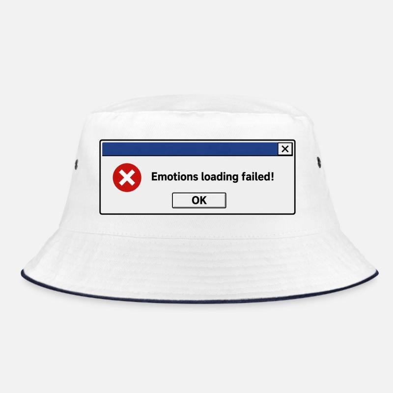 Emotions Loading Failed | Introvertierter Humor - Bucket Hat - Weiß/Navy