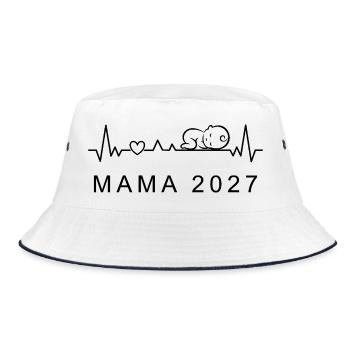 Annonce de grossesse sur les battements de cœur 2027 de Maman - Bob - blanc/marine - Devant