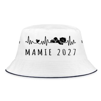 Future Mamie 2027 Battement de Cœur - Bucket Hat - Weiß/Navy - Vorne