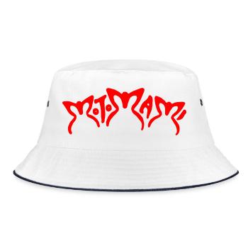 Motomami Y2K Tribal Butterfly Biker Style - Bucket Hat - Weiß/Navy - Vorne