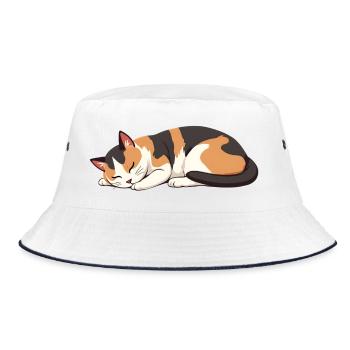 chat endormi - Bob - blanc/marine - Devant