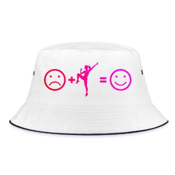 Group Fitness Gift for an Aerobics Trainer - Bucket Hat - white/navy - Front