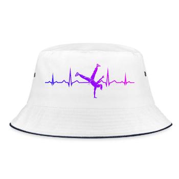 Street Dance Gift Idea for a Hip-Hop Dancer - Bucket Hat - white/navy - Front