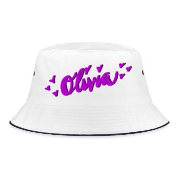 Olivia - Bucket Hat - white/navy - Front
