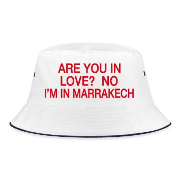 In Love No I'm In Marrakech | Humour Voyage - Bob - blanc/marine - Devant