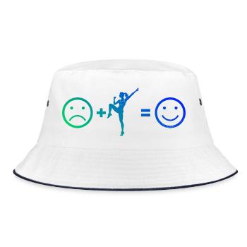 Cardio-Workout Geschenk für die Cardio-Liebhaberin - Bucket Hat - Weiß/Navy - Vorne