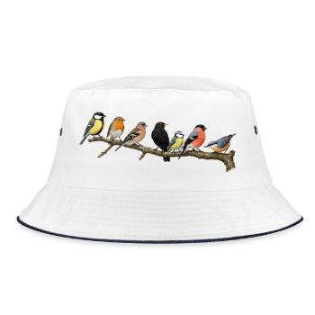 Oiseaux chanteurs indigènes sur une branche - Bob - blanc/marine - Devant