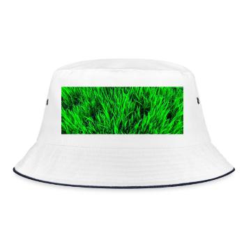 8 - Bucket Hat - white/navy - Front