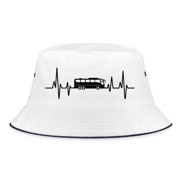 Bus Driver Heartbeat Bus Driver - Bucket Hat - white/navy - Front