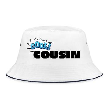 Lettrage de cousin cool pour le cousin cool - Bob - blanc/marine - Devant