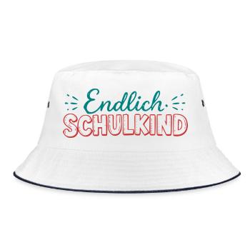 Endlich Schulkind Schulstart - Bucket Hat - Weiß/Navy - Vorne