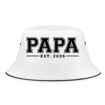 Papa Est. 2026 | Father | Father's Day Gift - Bucket Hat - white/navy - Front