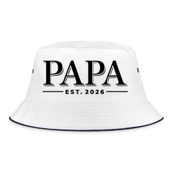 Papa Est. 2026 | Father | Father's Day Gift - Bucket Hat - white/navy - Front