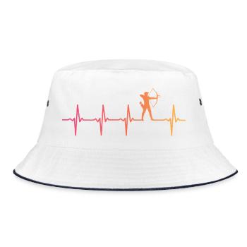 Archery sunset Heartbeat of Archery - Bucket Hat - white/navy - Front