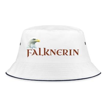 Falconer, Eagle Head, Bald Eagle Falconry - Bucket Hat - white/navy - Front
