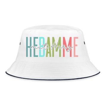 Midwife with heart design - Bucket Hat - white/navy - Front