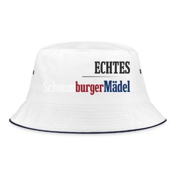 Echtes Schaumburger Mädel Niedersachsen - Bucket Hat - Weiß/Navy - Vorne