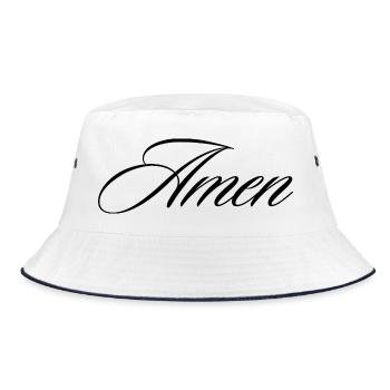 Amen calligraphie cursive Conception de citations de foi - Bob - blanc/marine - Devant
