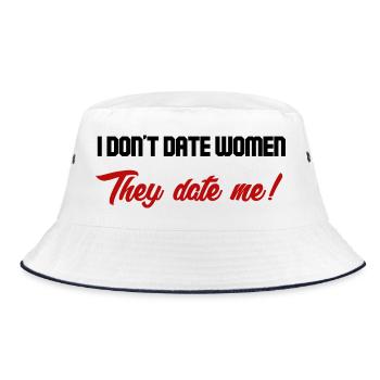 Sie daten mich! - Bucket Hat - Weiß/Navy - Vorne