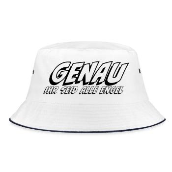 Genau ihr seid alle Engel - Bucket Hat - Weiß/Navy - Vorne