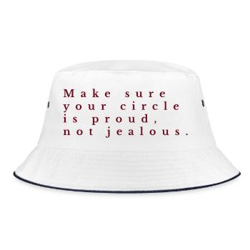 Stolzer Kreis, nicht eifersüchtig - Bucket Hat - Weiß/Navy - Vorne