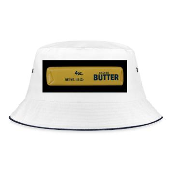 Salted Butter Squishie - Bucket Hat - Weiß/Navy - Vorne