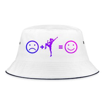 Cardio-Workout Geschenk für eine Aerobic-Trainerin - Bucket Hat - Weiß/Navy - Vorne