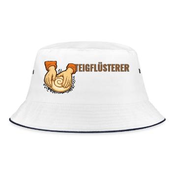 Teigflüsterer. – Sourdough community, baker Motiv. - Bucket Hat - Weiß/Navy - Vorne