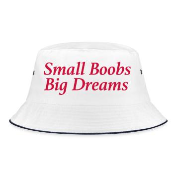 Small Boobs Big Dreams - Bucket Hat - Weiß/Navy - Vorne