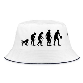 Basketball Evolution - Bucket Hat - Weiß/Navy - Vorne