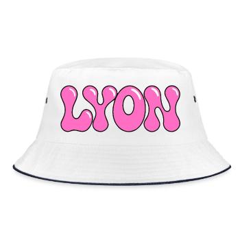 Lyon Fluid Pink Blasen - Bucket Hat - Weiß/Navy - Vorne