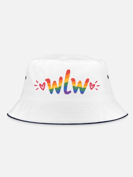 WLW Rainbow Aesthetic – Lesbian Pride Design - Bucket Hat - Weiß/Navy