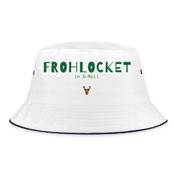 Frohlocket in D-Moll – Musikalisches Weihnachten - Bucket Hat - Weiß/Navy - Vorne