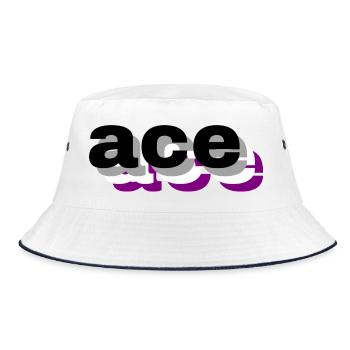 3D-asexuell - Bucket Hat - Weiß/Navy - Vorne