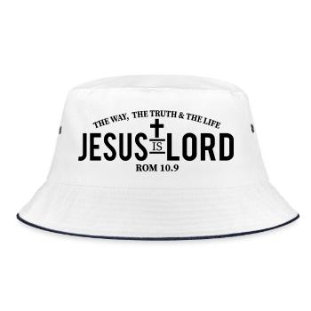 Jesus is Lord - Bucket Hat - Weiß/Navy - Vorne