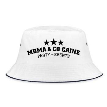 MDMA and Co Caine - Bucket Hat - Weiß/Navy - Vorne