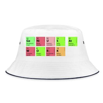 genius at work - Bucket Hat - Weiß/Navy - Vorne