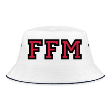Frankfurt am Main FFM College Style - Bucket Hat - Weiß/Navy - Vorne