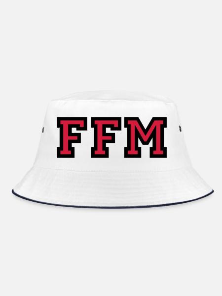 Frankfurt am Main FFM College Style - Bucket Hat - Weiß/Navy - Vorne