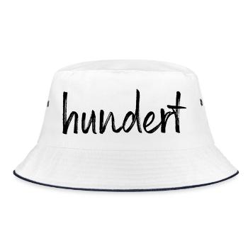 100 hundert Jubiläum Jahrestag Geburtstag Geschenk - Bucket Hat - Weiß/Navy - Vorne