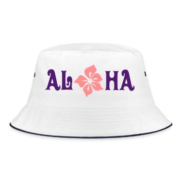aloha - Bucket Hat - white/navy - Front