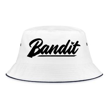 bandit moto rebell patch sticker autocollant - Bob - blanc/marine - Devant