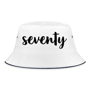 70 seventy 70th Birthday Gift Number 70 Number - Bucket Hat - white/navy - Front